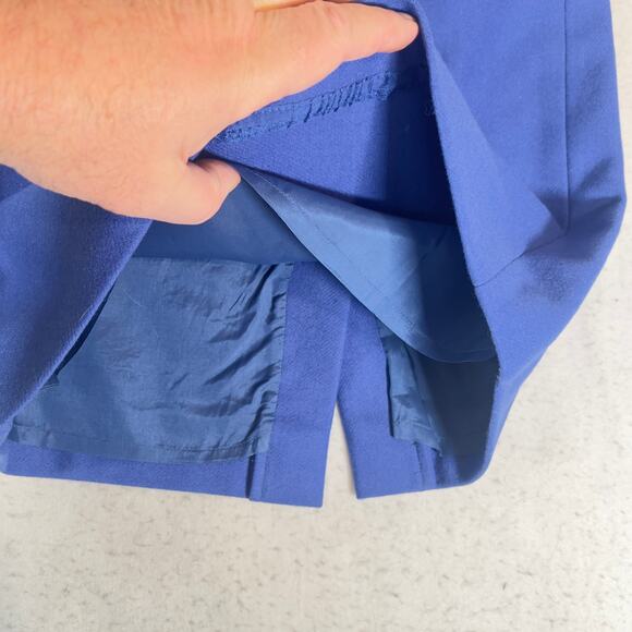 J Crew Factory The Pencil Skirt 0 Above Knee Wool Blend Slit Royal Blue Lined - Picture 4 of 13